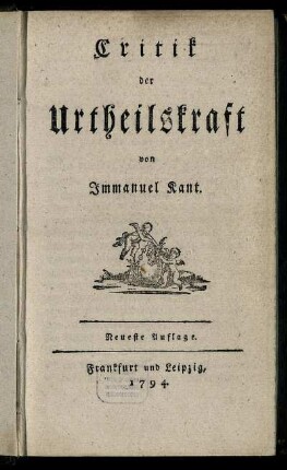 Critik der Urtheilskraft