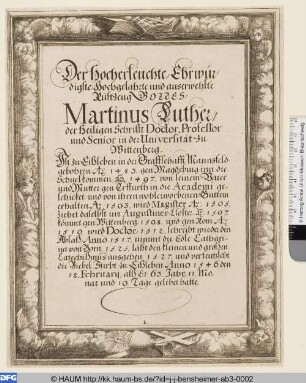 Textblatt zum Porträt Martin Luthers