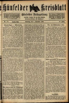 Zweite Ausgabe vom Samstag, den 01. November 1924.