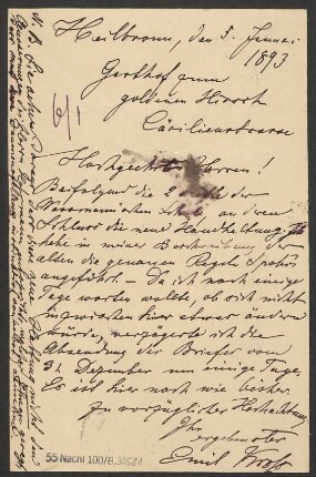 Brief an B. Schott's Söhne : 05.01.1893