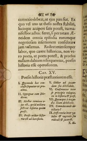 Cap. XV. Poesin historia praestantiorem esse.
