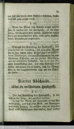Vierter Abschnitt. Uiber die verschiedenen Handgriffe
