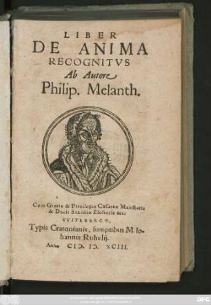 LIBER || DE ANIMA || RECOGNITVS || Ab Autore || Philip. Melanth.||