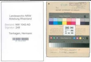 Entnazifizierung Hermann Tenhagen , geb. 10.10.1891 (Weber)