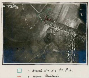 Foto einer feindlichen Batterie bei Mailly-Maillet (Luftbild)