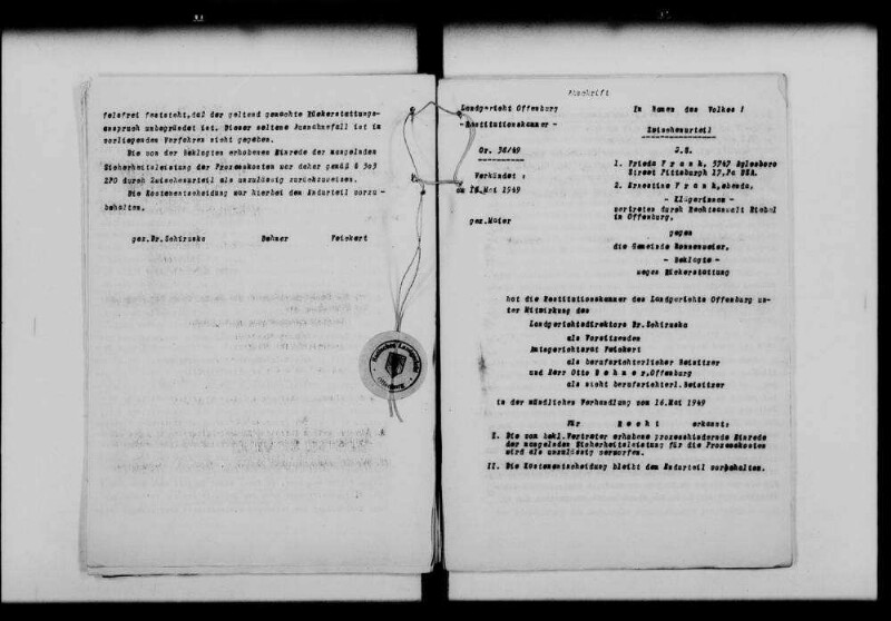 Sammlung von Gerichtsentscheidungen in Restitutionssachen von grundsätzlicher Bedeutung