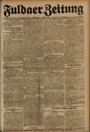 Ausgabe vom Mittwoch, den 15. Mai 1918.