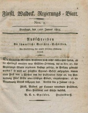 Dienstags, den 12ten Januar-Dienstags, den 28ten December = Nro. 1-33