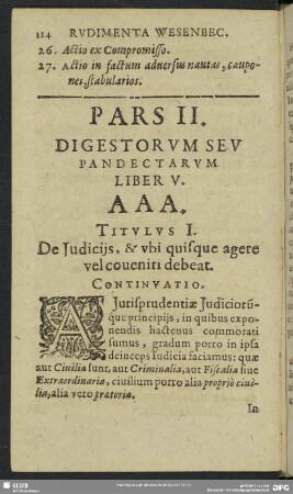 Pars II. Digestorum Seu Pandectarum