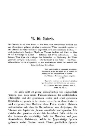 VI. Die Materie.