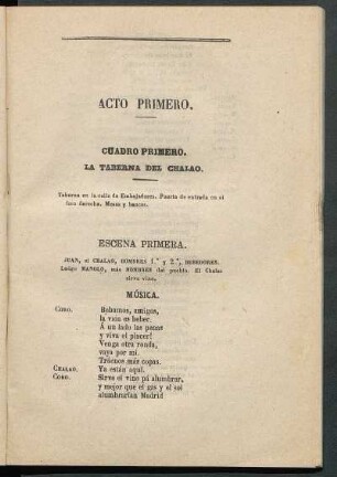 Cuadro primero. - La taberna del Chalao.
