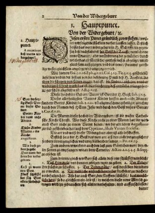 I. Hauptpunct. Von der Widergeburt/ c.
