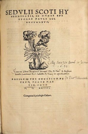 Sedvlii Scoti Hyberniensis, In Omnes Epistolas Pavli Collectanevm
