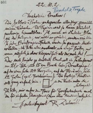 Brief an Poeschel & Trepte