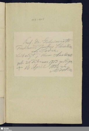 113-115. Loder, Justus Christian von