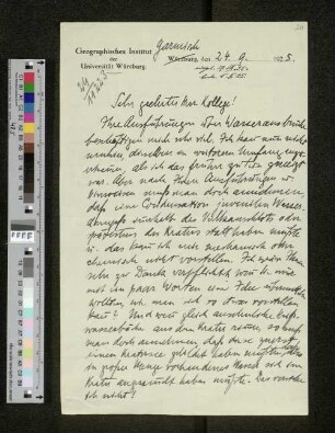 Brief an Arthur Wichmann