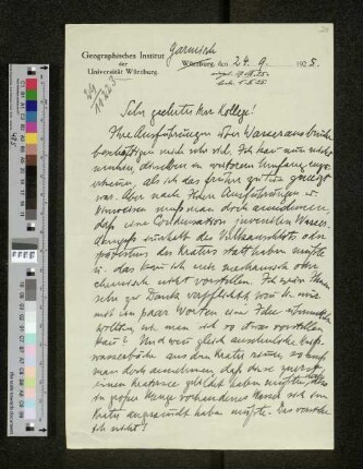 Brief an Arthur Wichmann