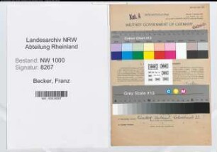 Entnazifizierung Franz Becker, geb. 22.12.1907 (Beamter)