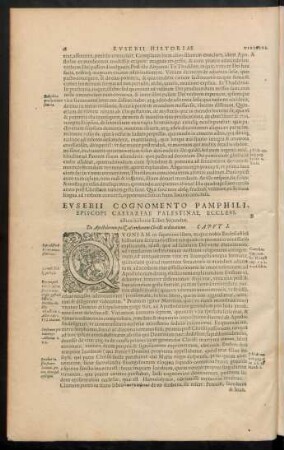 Eusebii ... Ecclesiasticae historiae Liber Secundus.