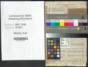 Entnazifizierung Karl Michel , geb. 26.02.1893 (Kaufmaennischer Angestellter)