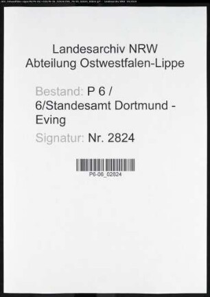Sterberegister Standesamt Dortmund-Eving (V)