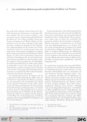 1. Zur inhaltlichen Bedeutung und exemplarischen Funktion von Tronien