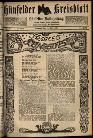 Dritte Ausgabe vom Samstag, den 18. Mai 1929.