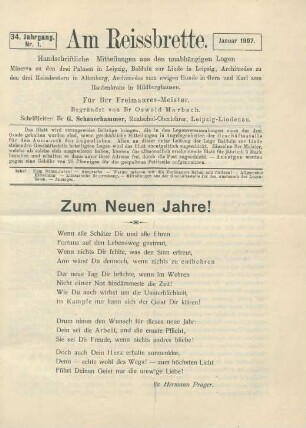 Nr. 1. Januar 1907.