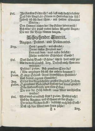 Achtzehender Eintritt.