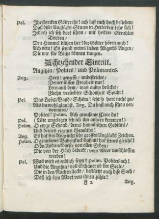 Achtzehender Eintritt.
