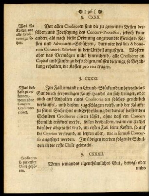 Creditiores so zur ersten Classe gehören. [§. 132. biß 152. inclus.]