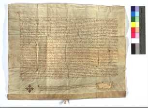 Transsumpt einer Subdelegationsurkunde (d.d. Ehrenbreitstein 1362 Febr. 24), mit der der Erzbischof von Trier, durch eine Bulle Johanns (d.d. Avig...