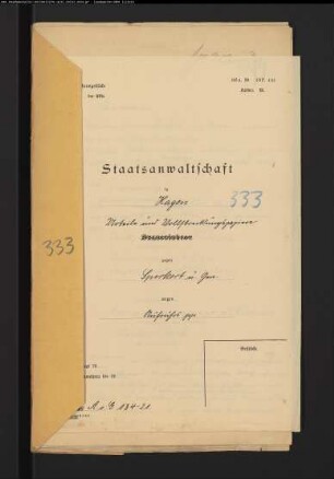 Angeklagter: Sporkert, Gustav; Angeklagter: Lange, Wilhelm: unbefugter Waffenbesitz und Aufruhr
