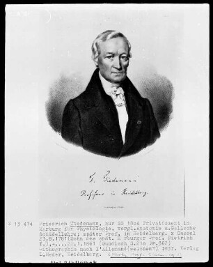 Friedrich Tiedemann (1781-1861), 1804 Privatdozent der Physiologie in Marburg