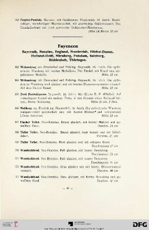 Fayencen (Nr. 363-399)