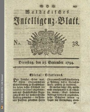 No. 38. Dienstag, den 23. September 1794