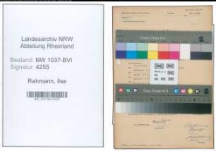 Entnazifizierung Ilse Rahmann , geb. 12.03.1906 (Bueroangestellter)