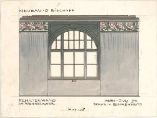 Pfann, Paul; München, Möhlstr.; Wohnhaus O. Bischoff - Fenster im Wohnzimmer (Wandabwicklung