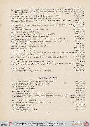 Arbeiten in Zinn (Nr. 648-728)