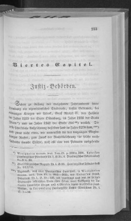 Viertes Capitel. Justiz-Behörden.
