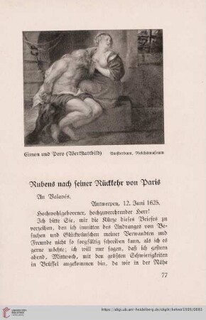 Rubens nach seiner Rückkehr von Paris