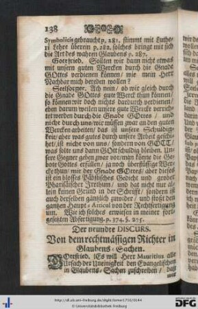 Der neundte Discurs.