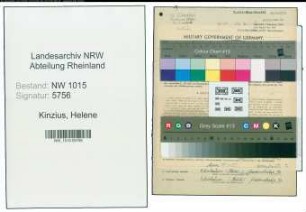 Entnazifizierung Helene Kinzius , geb. 22.07.1911 (Kauffrau)