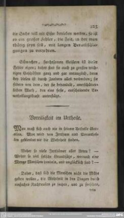 Voreiligkeit im Urtheile