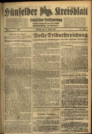 Erste Ausgabe vom Dienstag, den 12. Januar 1932.