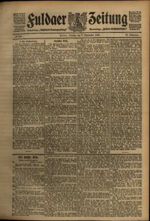 Ausgabe vom Montag, den 07. September 1908.
