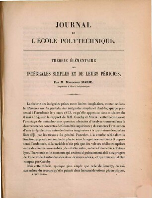 Journal de l'Ecole Polytechnique. 27, 27 = Cah. 44. 1874