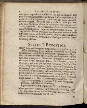 Sectio I. Exegetica.