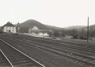 Roßwein-Gleisberg. Bahnhof Gleisberg-Marbach. Ansicht über die Gleise