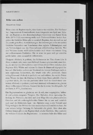Rilke von außen